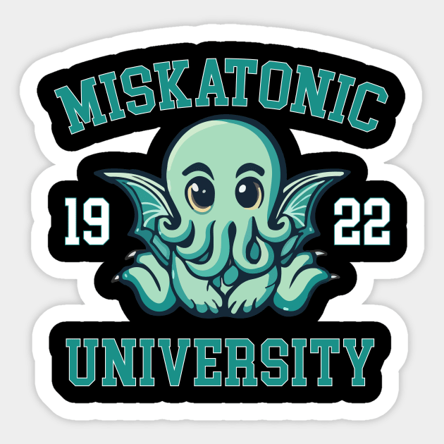 Miskatonic University Cthulhu - Creepy Cute Lovecraft Sticker by EnchantedApparel